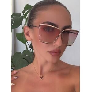 NEW Tom Ford FT0936 Elle Cat Eye Sunglasses in Gold Pink